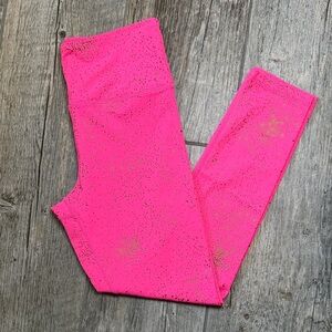 Vibrant Pink with Gold Women's Leggings